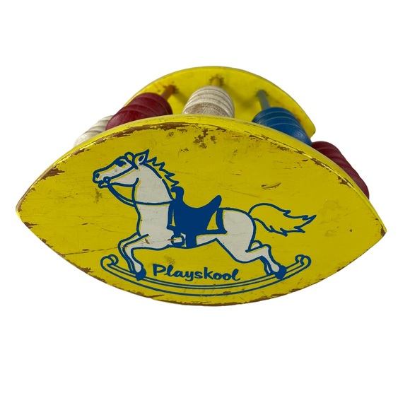 Vintage Wooden Playskool Mathematic Abacus Math Learning Simple Montessori Kid - Picture 4 of 16